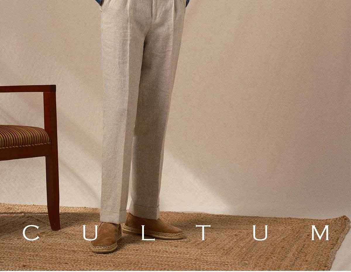 Cultum Linen Tailored Trousers Beige (M) - ASCHIEF
