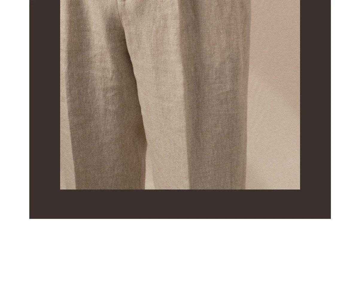 Cultum Linen Tailored Trousers Beige (M) - ASCHIEF