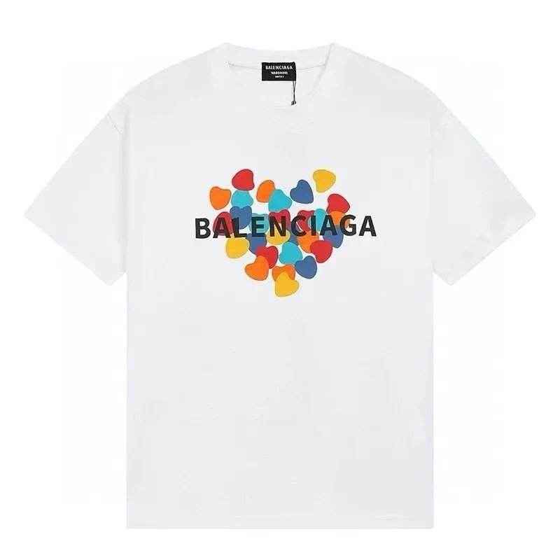 Balenciaga Multicolor Heart Logo Tee – Love Drop Edition(U) - ASCHIEF