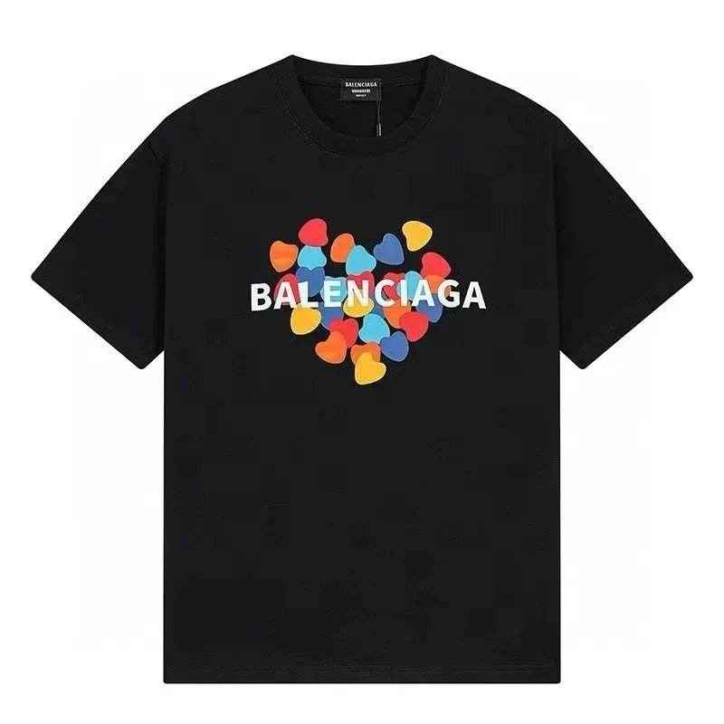 Balenciaga Multicolor Heart Logo Tee – Love Drop Edition(U) - ASCHIEF