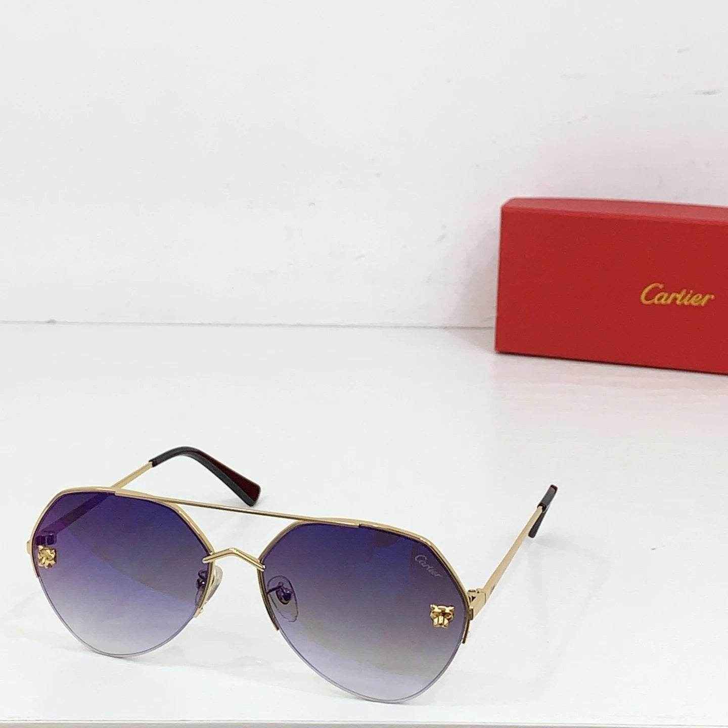 Rimless Gradient Lens Aviator Sunglasses – Cartier Inspired(U) - ASCHIEF