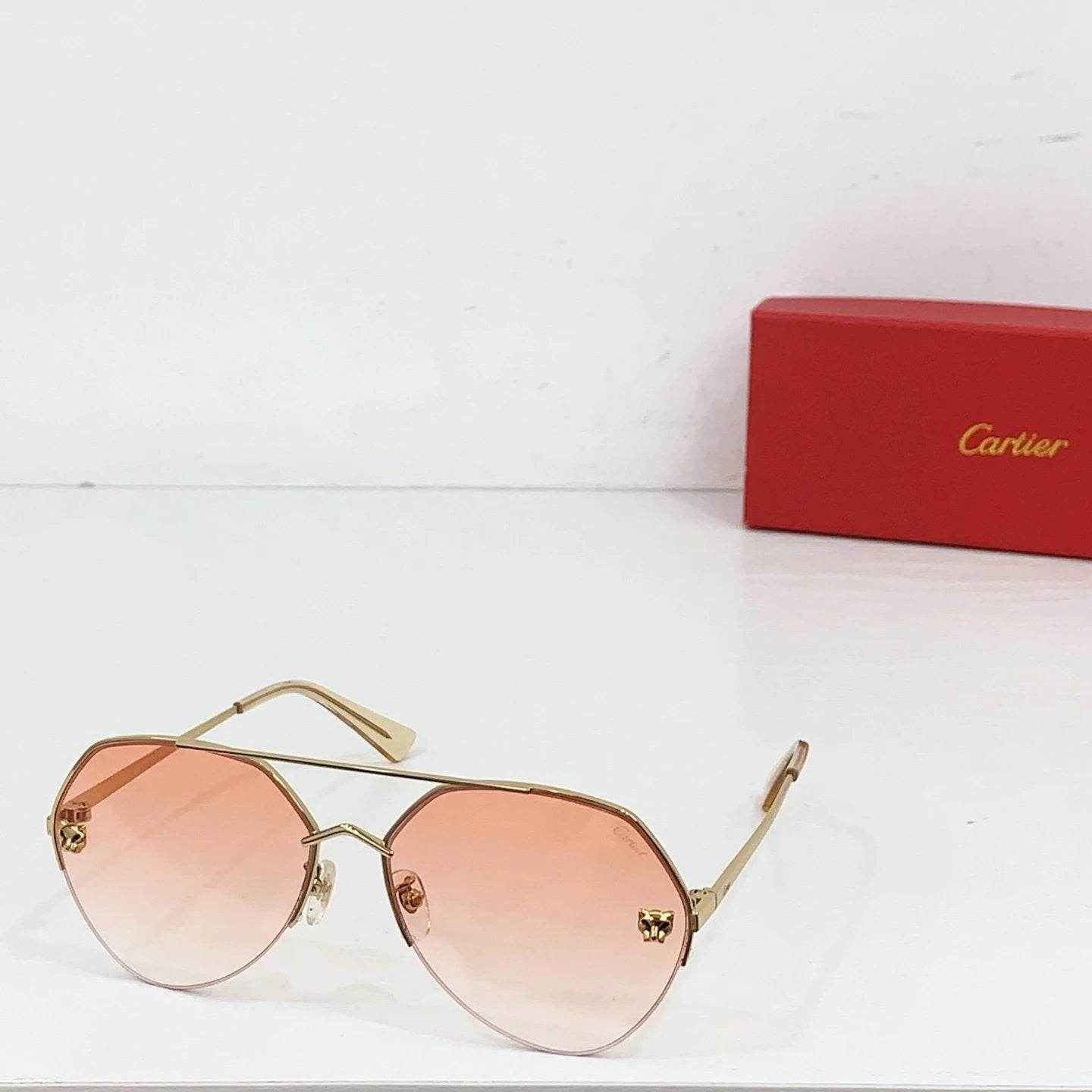 Rimless Gradient Lens Aviator Sunglasses – Cartier Inspired(U) - ASCHIEF