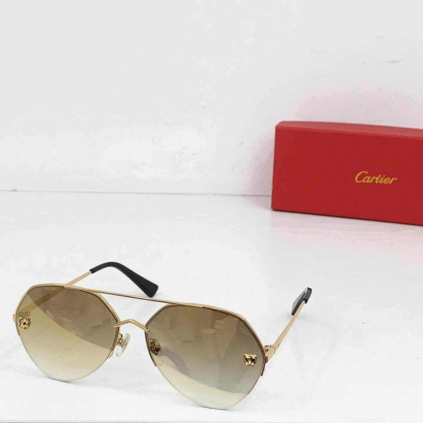 Rimless Gradient Lens Aviator Sunglasses – Cartier Inspired(U) - ASCHIEF