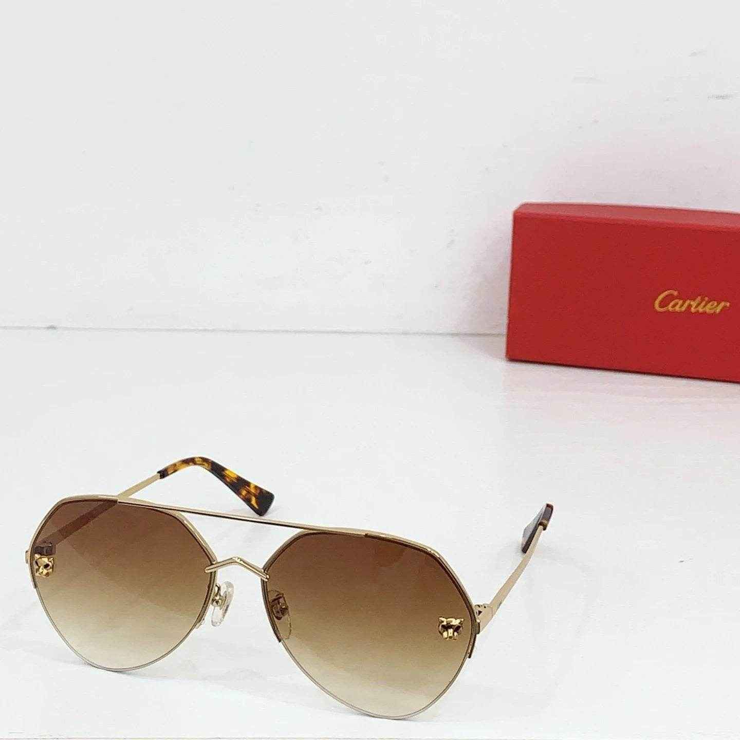 Rimless Gradient Lens Aviator Sunglasses – Cartier Inspired(U) - ASCHIEF