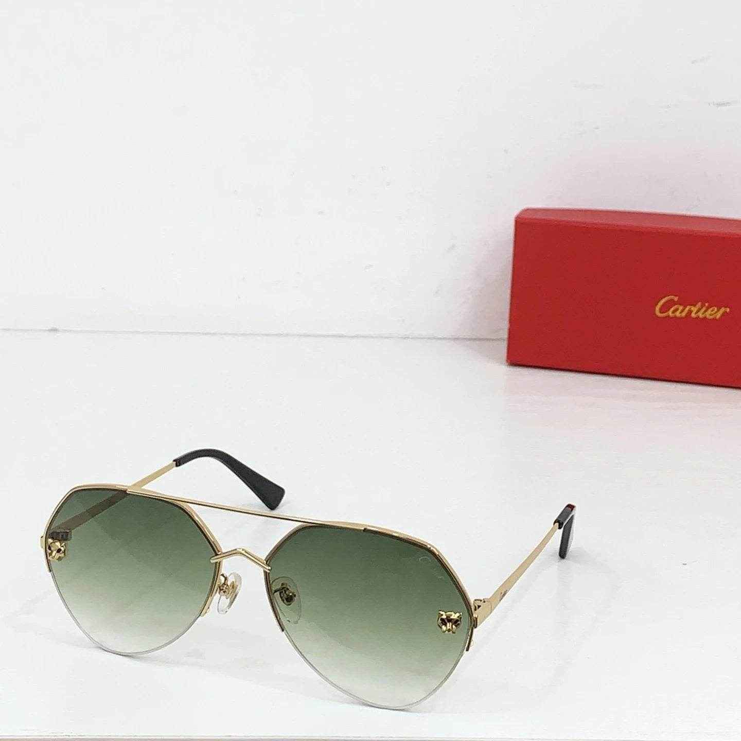 Rimless Gradient Lens Aviator Sunglasses – Cartier Inspired(U) - ASCHIEF